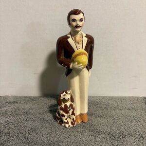 Vtg Betty Harrington Fancy Gentleman w/ Dog Spaniel Ceramic Arts Studio Figurine
